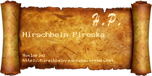 Hirschbein Piroska névjegykártya