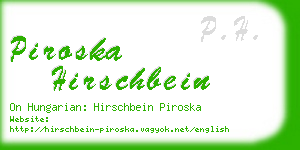 piroska hirschbein business card